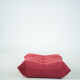 Togo set of chair and pouf in raspberry velvet
