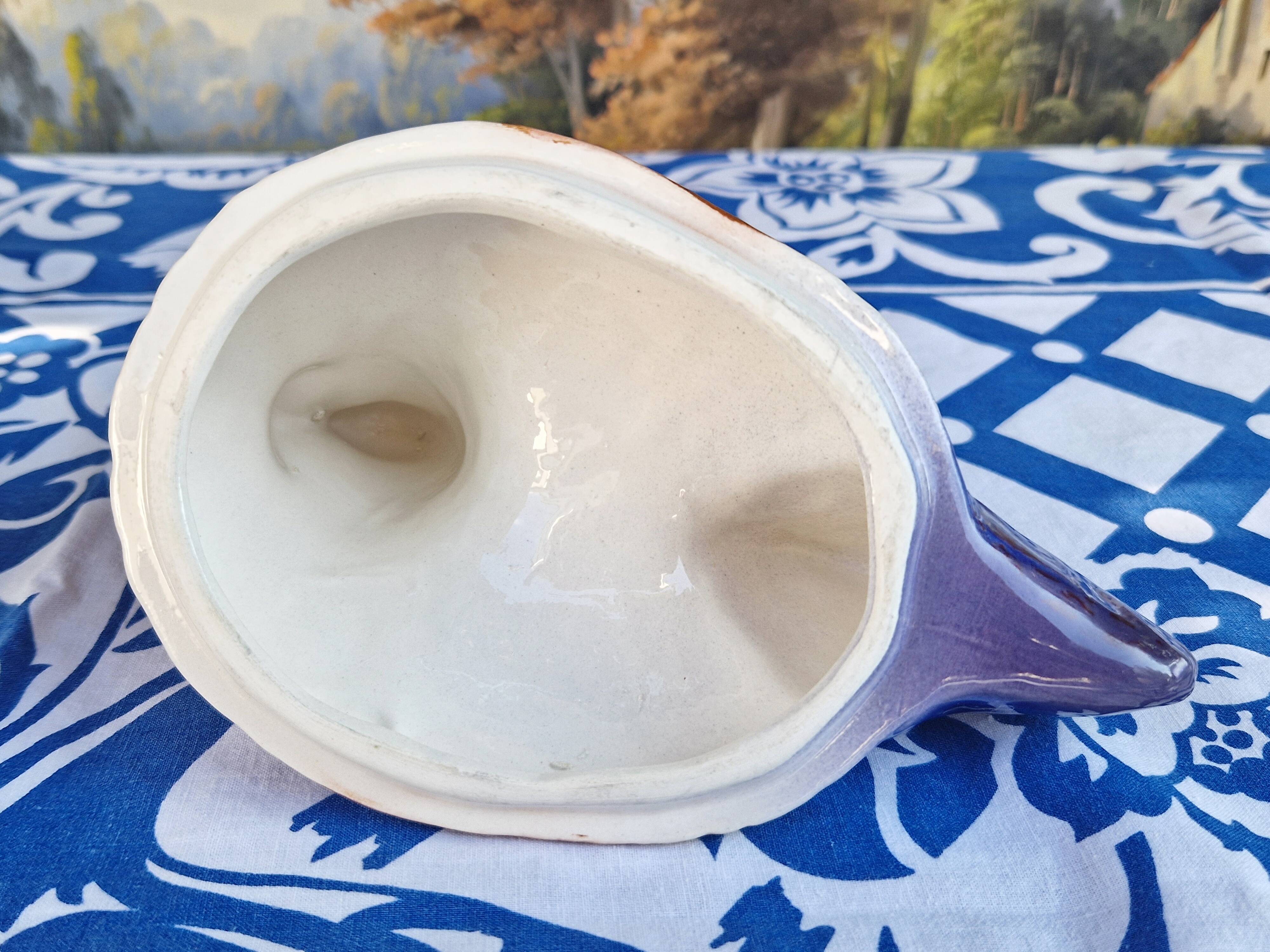 Caugant zoomorphic ceramic terrine with rooster