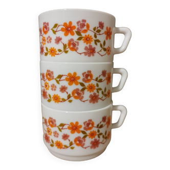 Lot de 3 tasses à café vintage