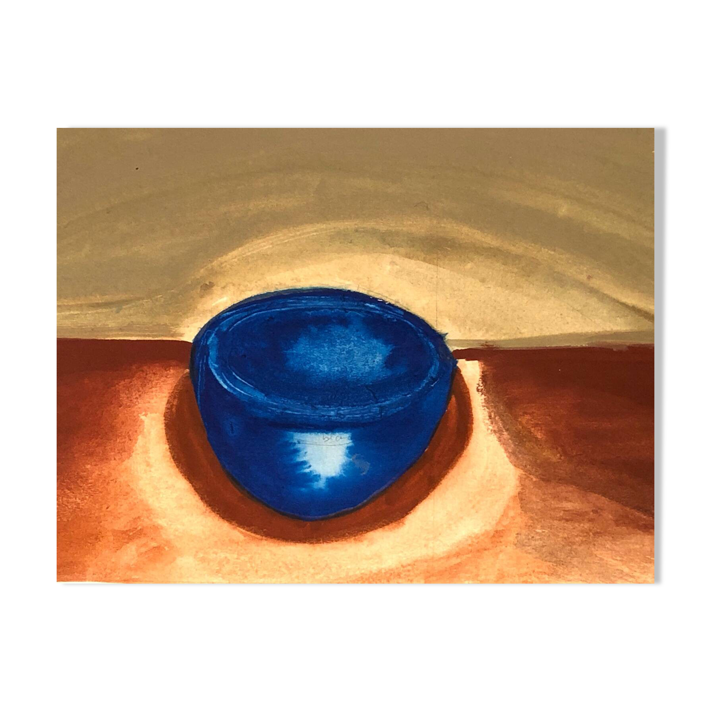 Gouache on paper Blue cup