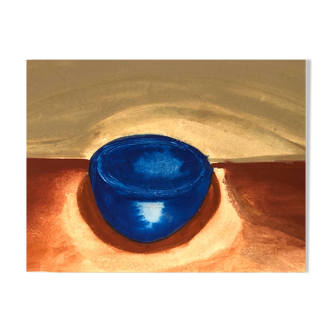 Gouache on paper Blue cup
