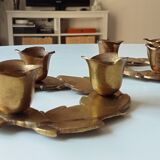 Vintage solid brass gold candle holder