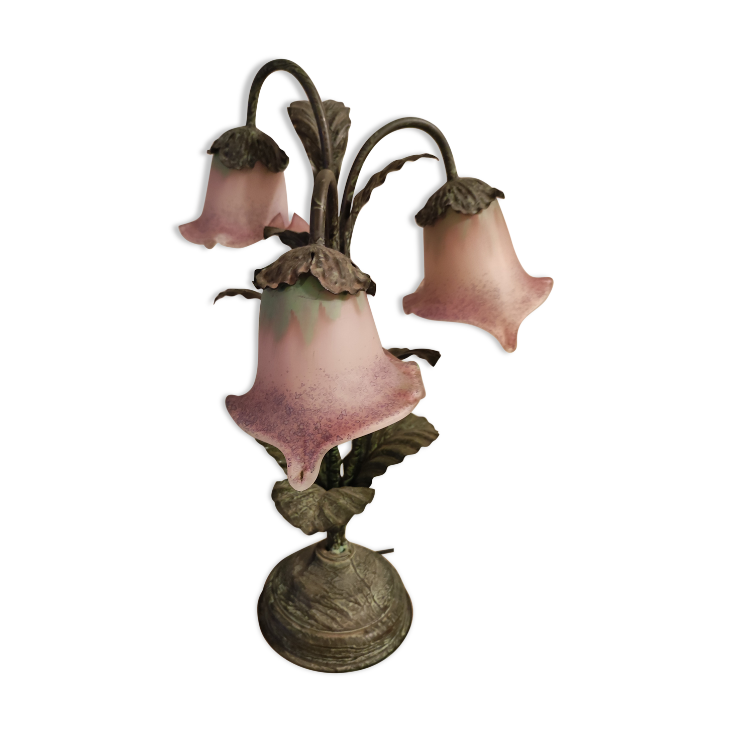Lamp 3 tulips glass paste
