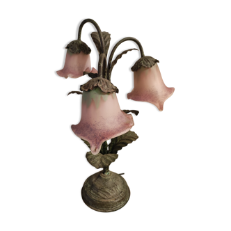 Lamp 3 tulips glass paste