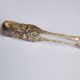 Art Nouveau sugar tongs in solid silver and vermeil