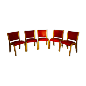 Suite de 5 chaises vintage - wood