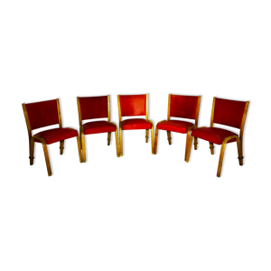 suite de 5 chaises vintage - Bow wood