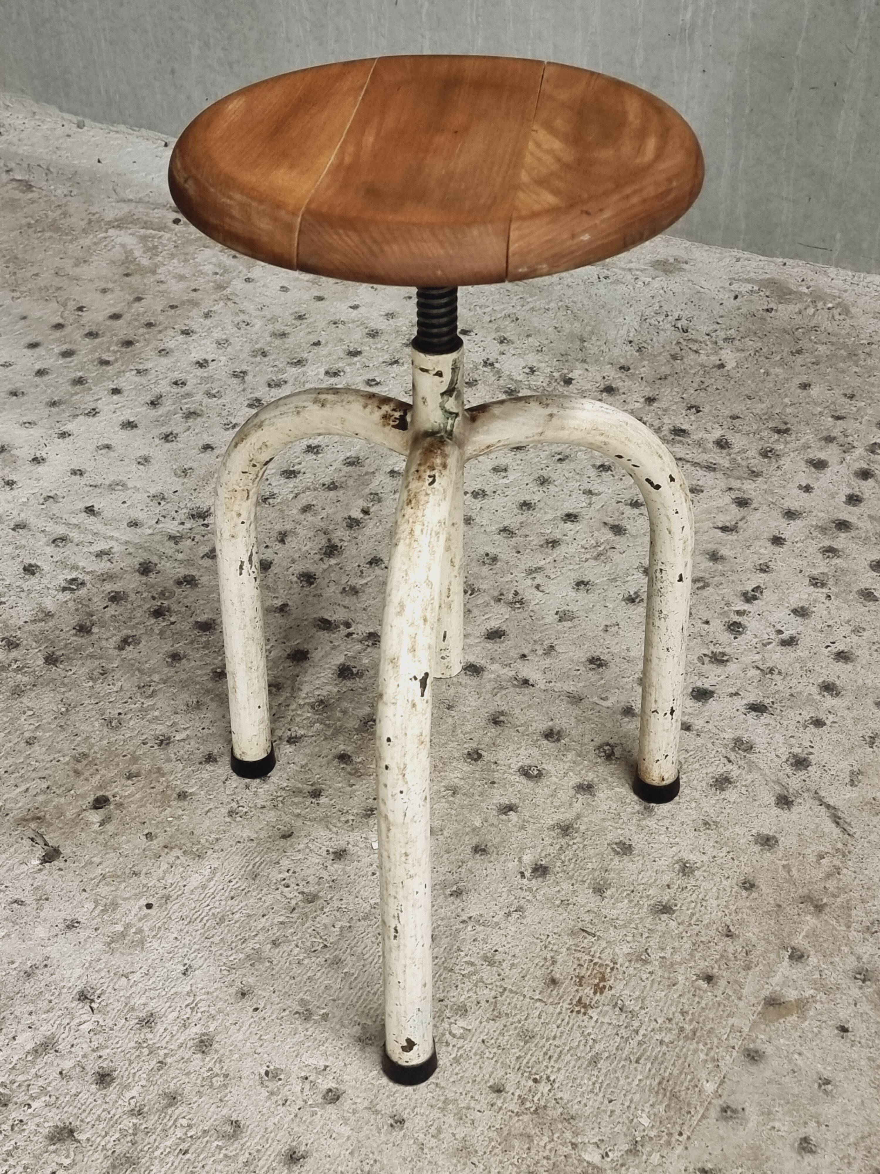 Vintage swivel stool laboratory stool studio stool