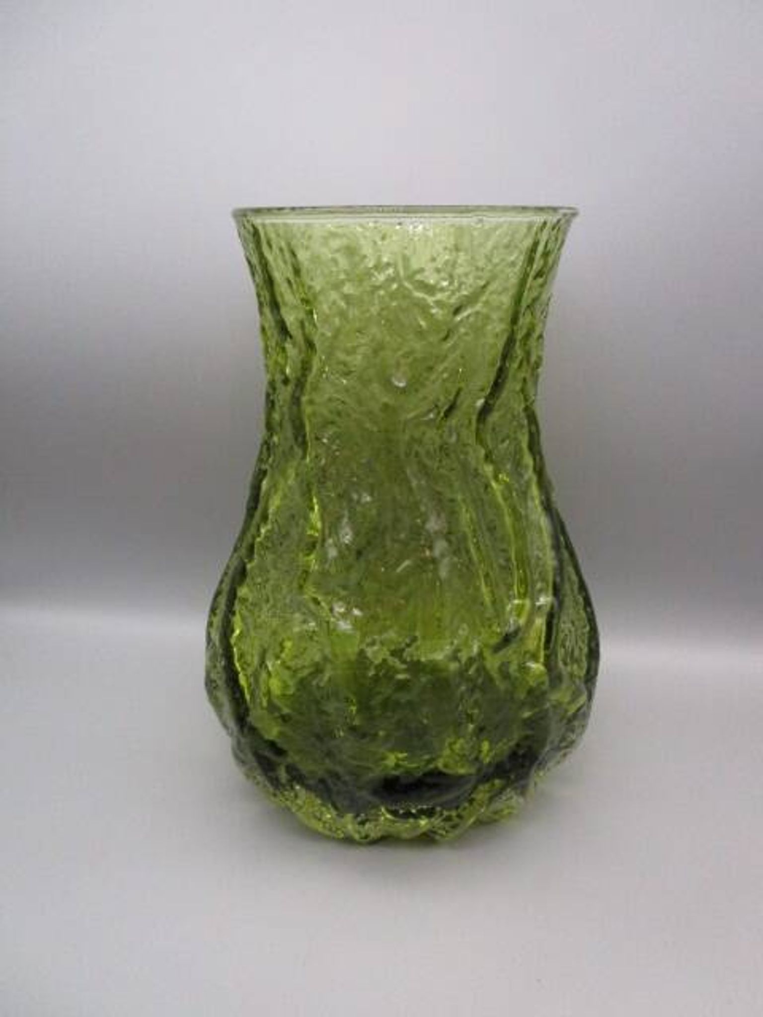 Vintage green glass vase