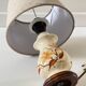 Lamp with vintage ceramic and velvet magnolias