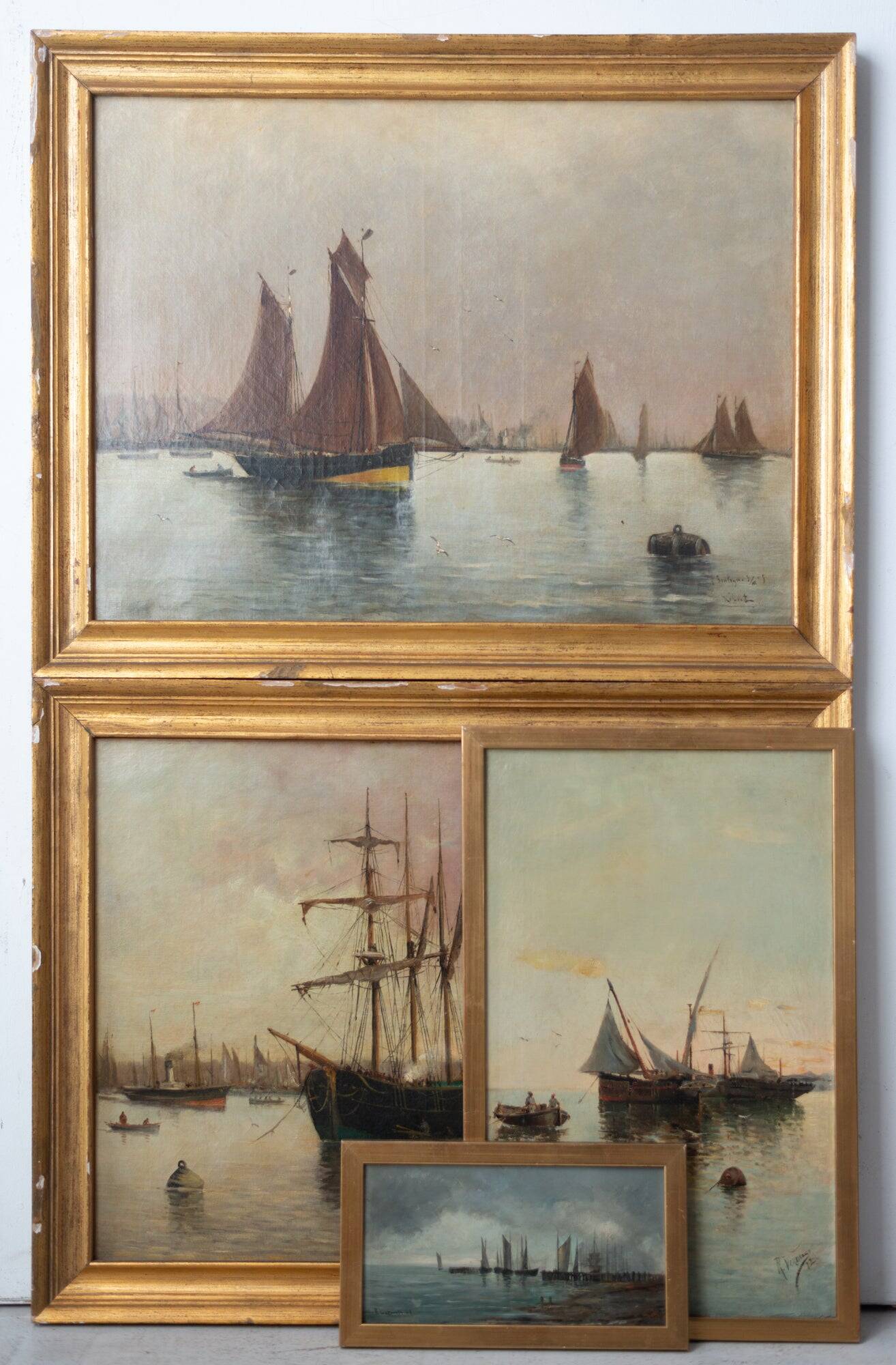 Collection of Four - 19th Century Marine Paintings - Various Artists