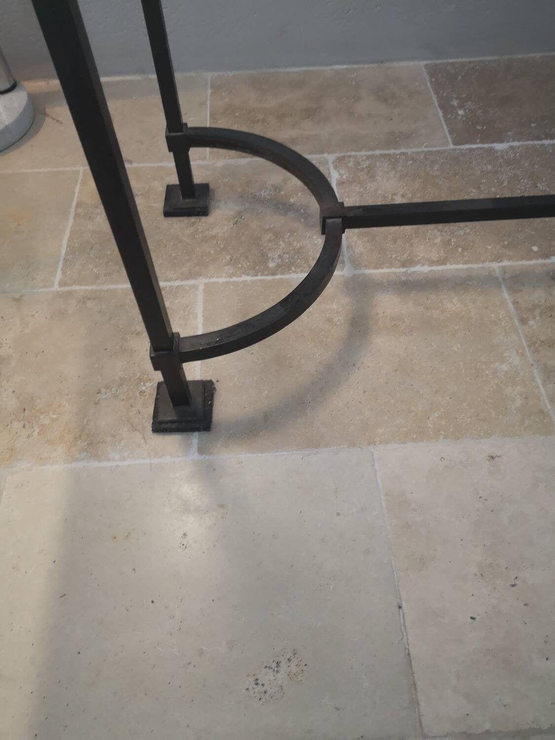 Designer table with glass top