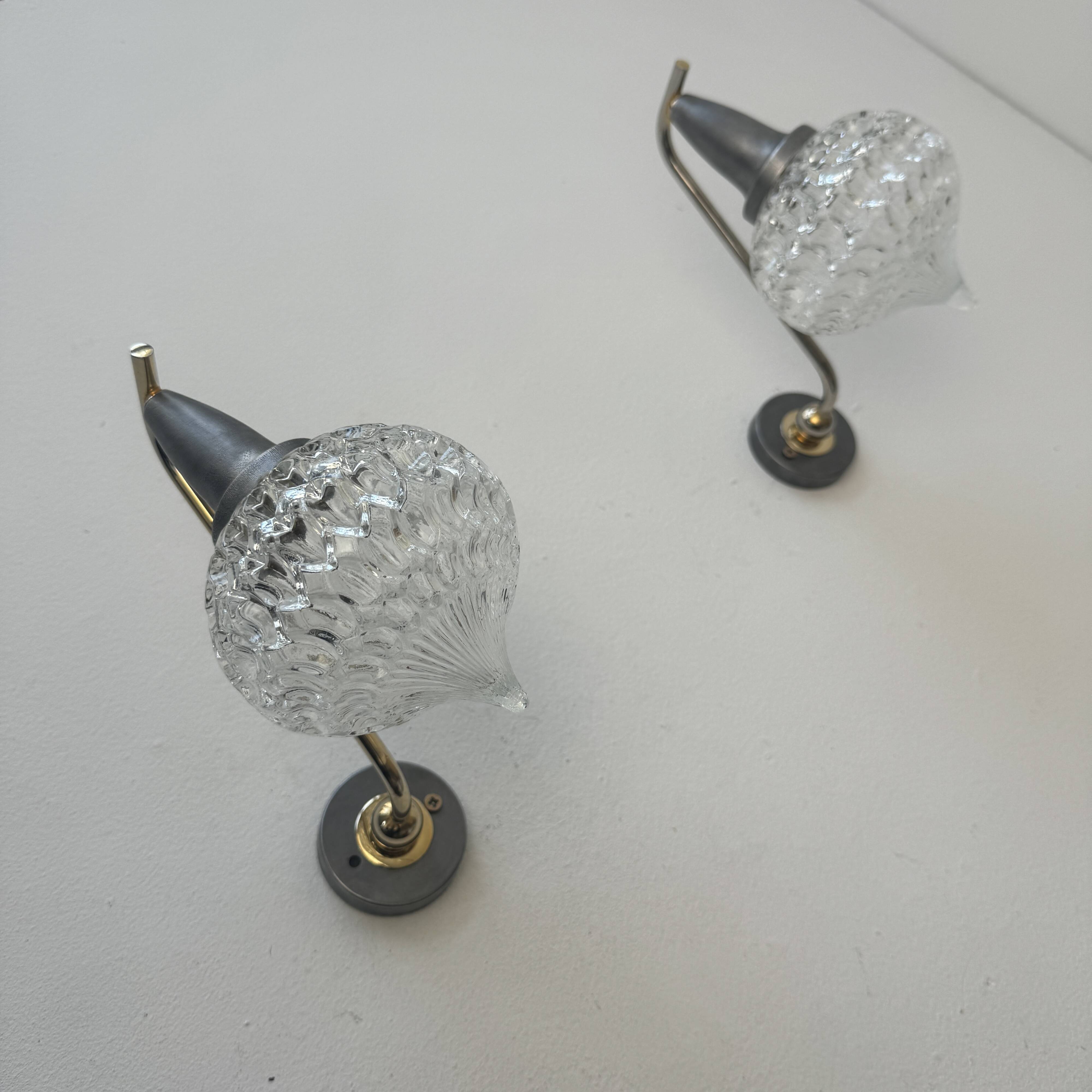 Pair of old vintage wall lights 1950