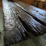 Table basse bois brûlé