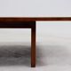 Grande table basse en bambou et bois belge des années 1980