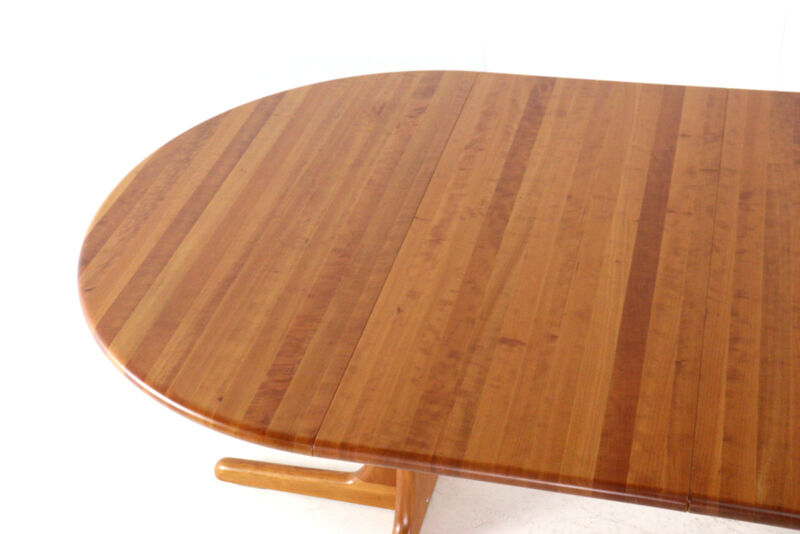 Table à manger ronde extensible 2x 'Hune' - teck massif - design danois