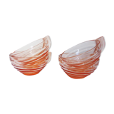 4 cups vintage Acroroc Rosaline pink glass
