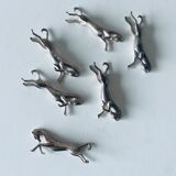 6 knife holders art deco horses