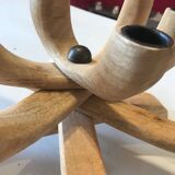 Scandinavian design vintage wood candle holder