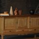 Brutalist Danish enfilade from the mid-century in oak by Henning Kjærnulf, 1960s.