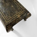Table basse en marbre tessellé maitland smith 1980 vintage usa rare emperador 1970