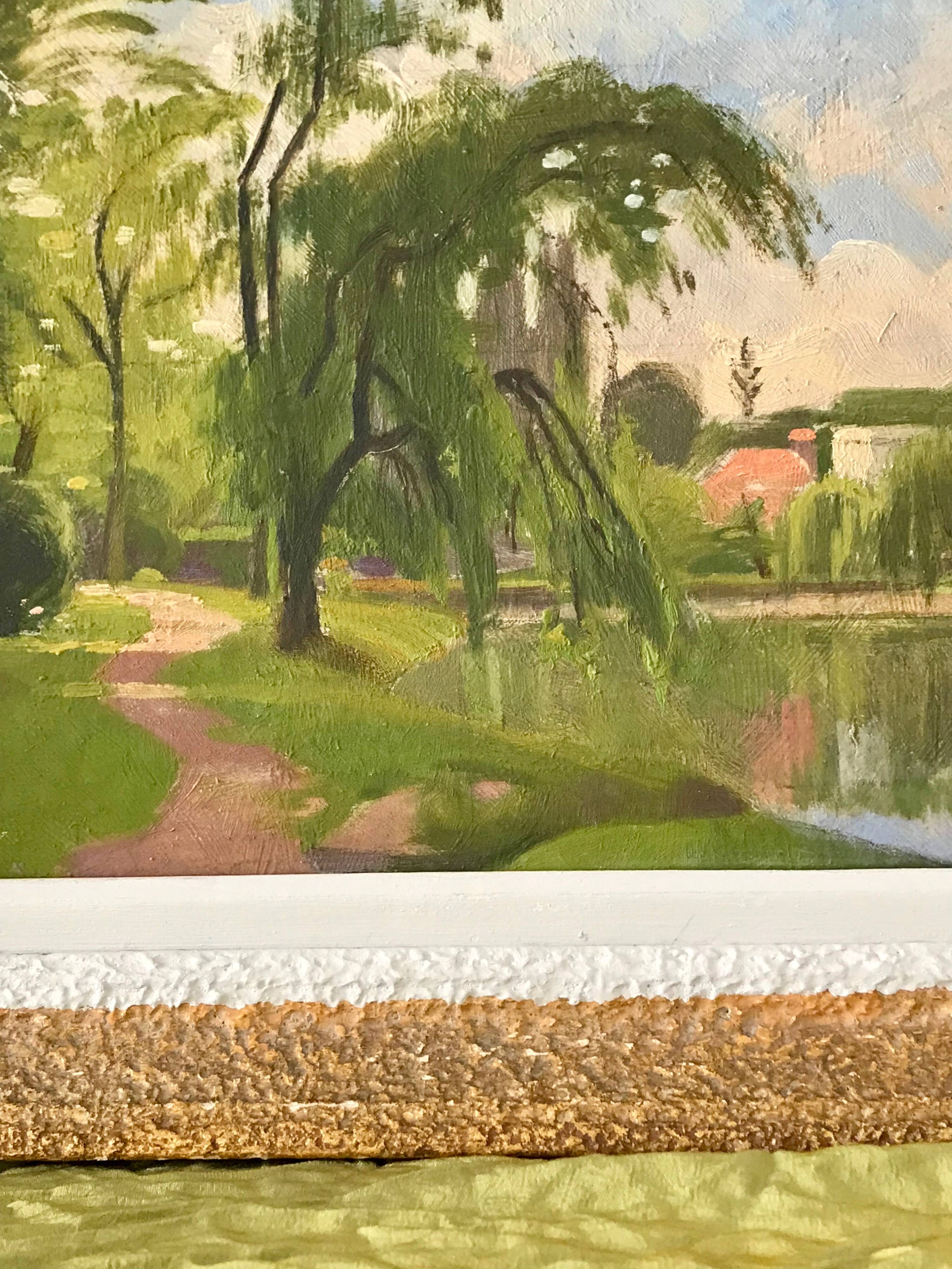 Landscape oil on wood framed