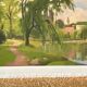 Landscape oil on wood framed