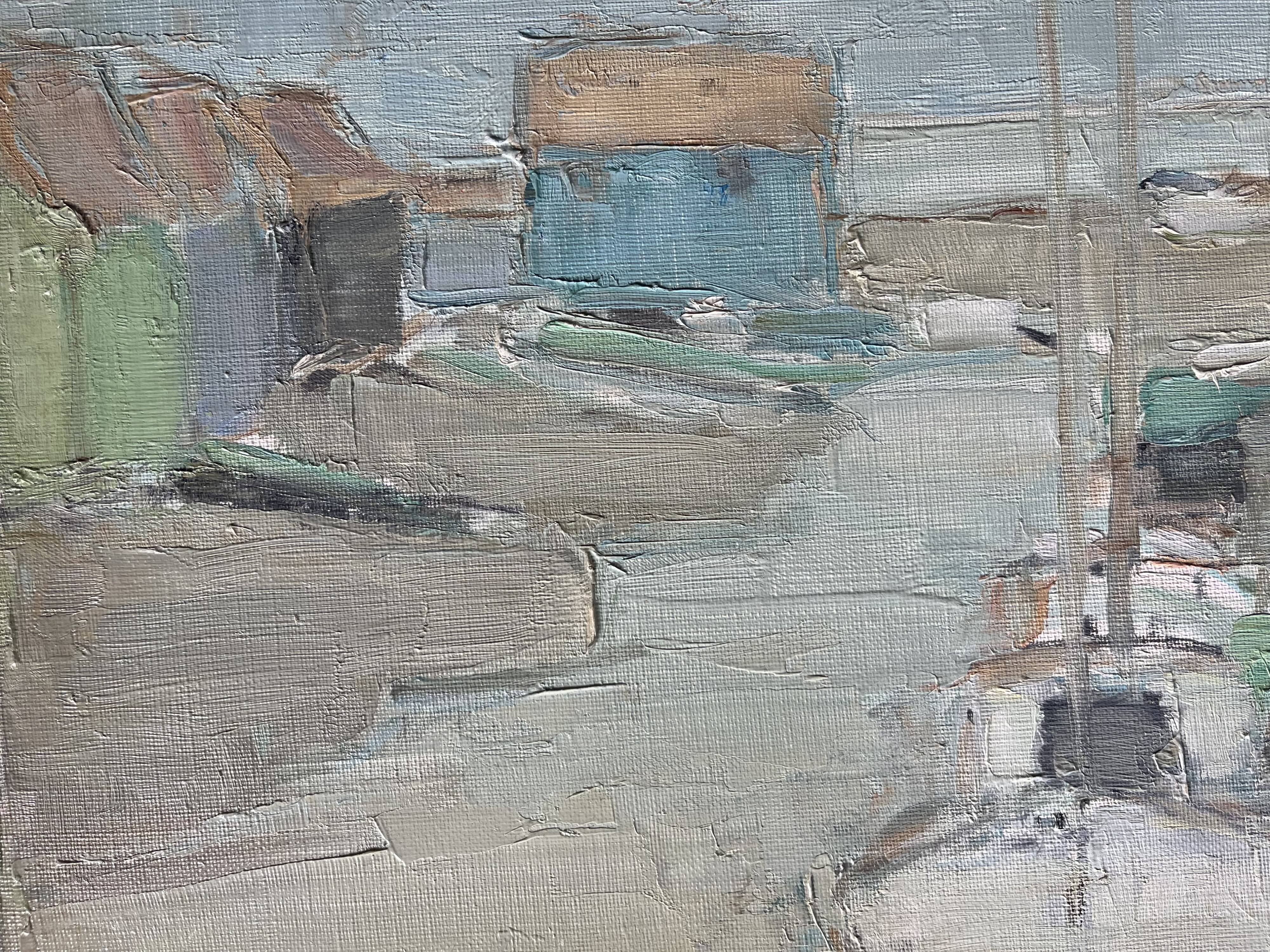 Tableau port de Saint-Trojan – Ariane Prokhoroff – oil on canvas signed