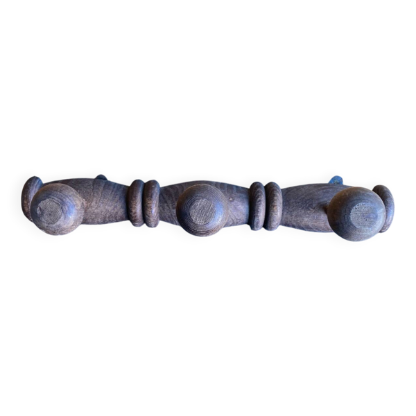 Patère Ancienne Porte Manteau Mural x3 Bois Années 60 Vintage #D885