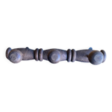 Vintage Wall Coat Rack x3 Wooden 1960s #D885