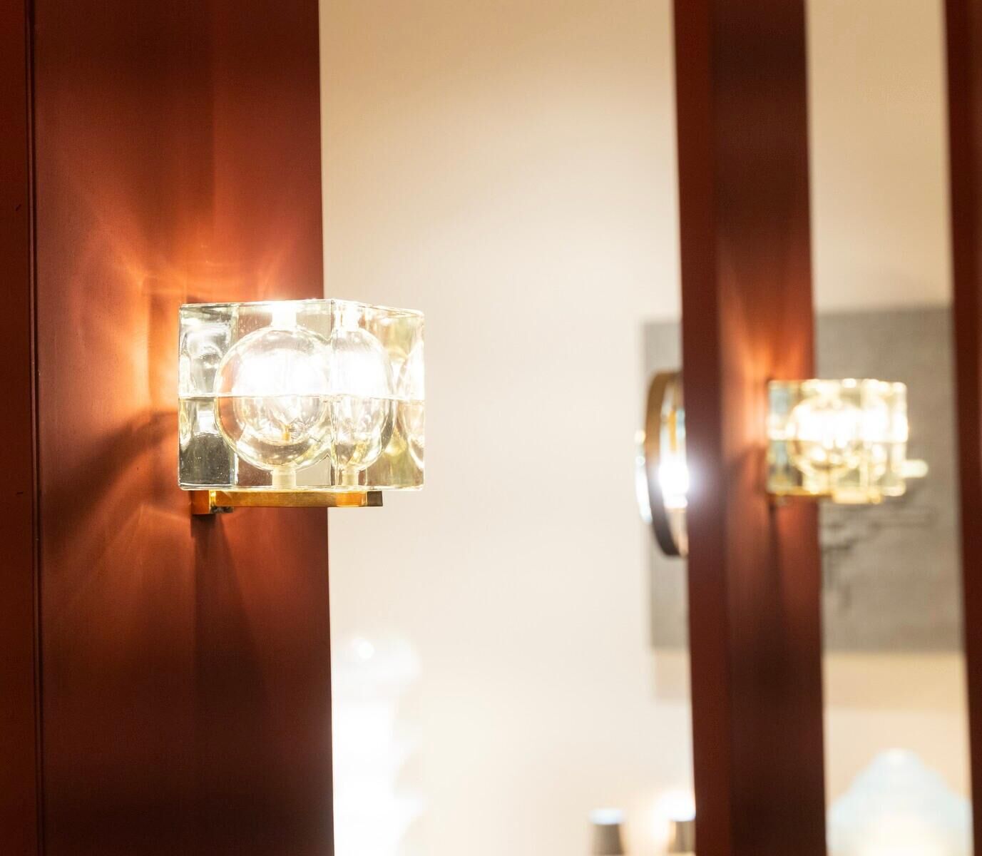 Pair of Cubosfera wall lights by Alessandro Mendini, Italy, 1960s.