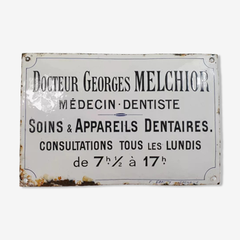 Plaque émaillée de métier Docteur Médecin Dentiste