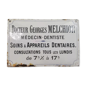 Plaque émaillée de métier Docteur