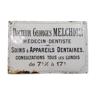 Plaque émaillée de métier Docteur Médecin Dentiste