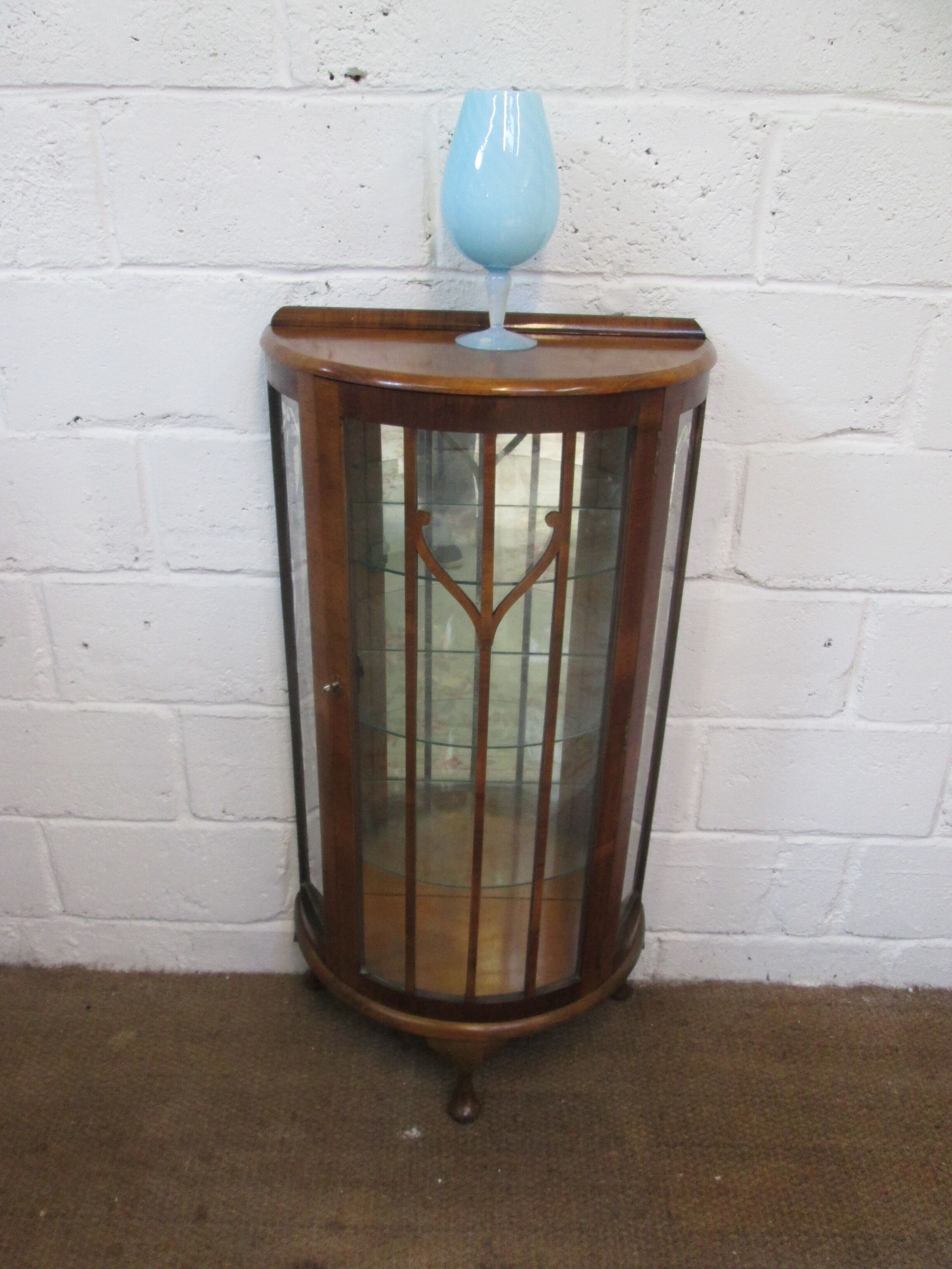 Walnut art deco showcase