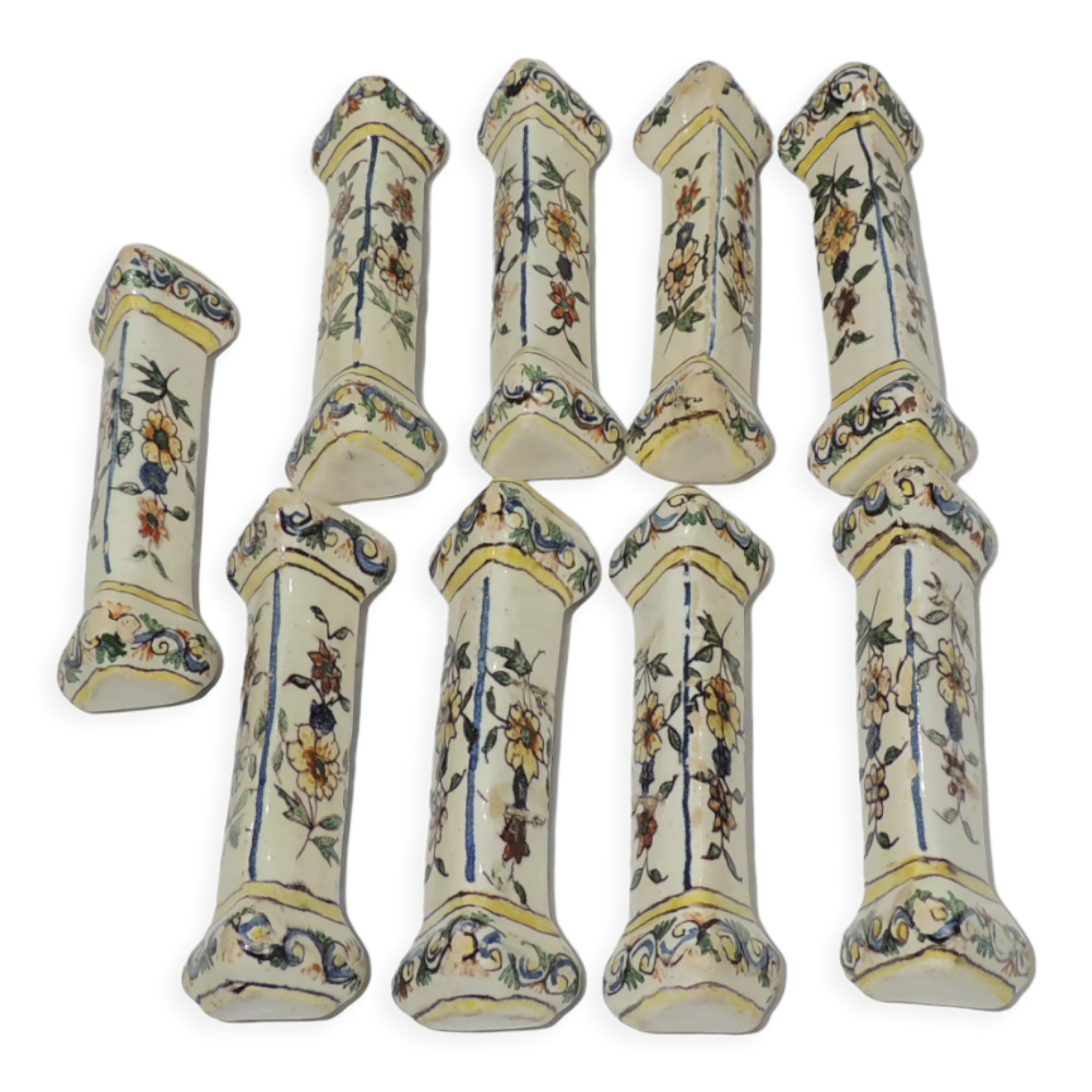 Antique ceramic knife holder / handmade / XIXth