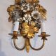 S.Salvadori Wandlampe vergoldet ersilbert Blumenmuster