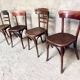 Set of 4 Fischel bistro chairs crocodile model 1930