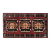 Tapis vintage turc Oushak rouge tissé à la main
