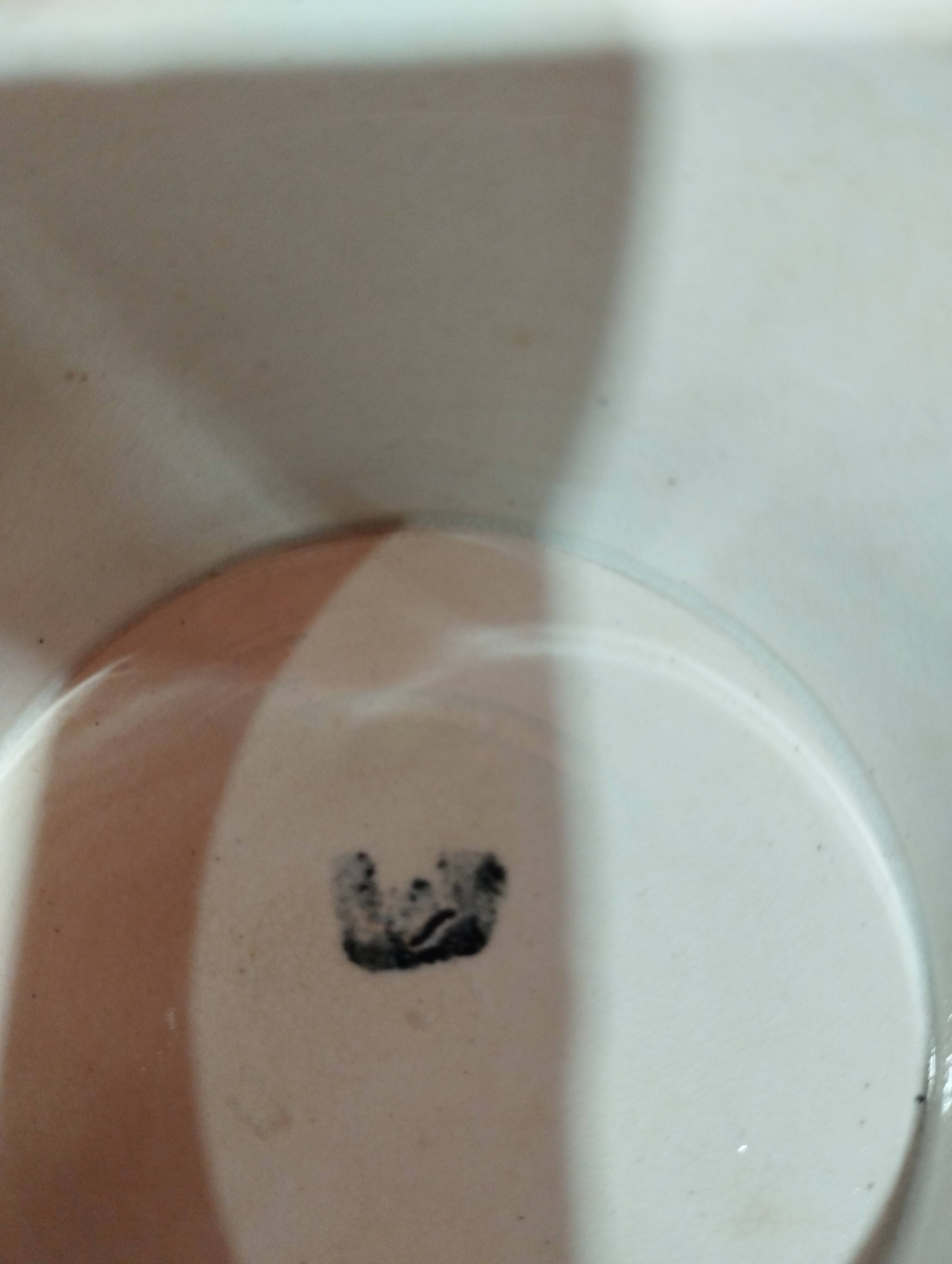 old earthenware fruit bowl - blue floral decoration