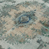 Hand-Knotted Antique Turkish 1970s 220 cm x 310 cm Blue Carpet