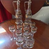 Service à liqueur en cristal émaillé 10 pièces