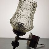 Wall lamp in glass and chrome metal