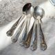 6 Small Vintage Rocaille Style Spoons