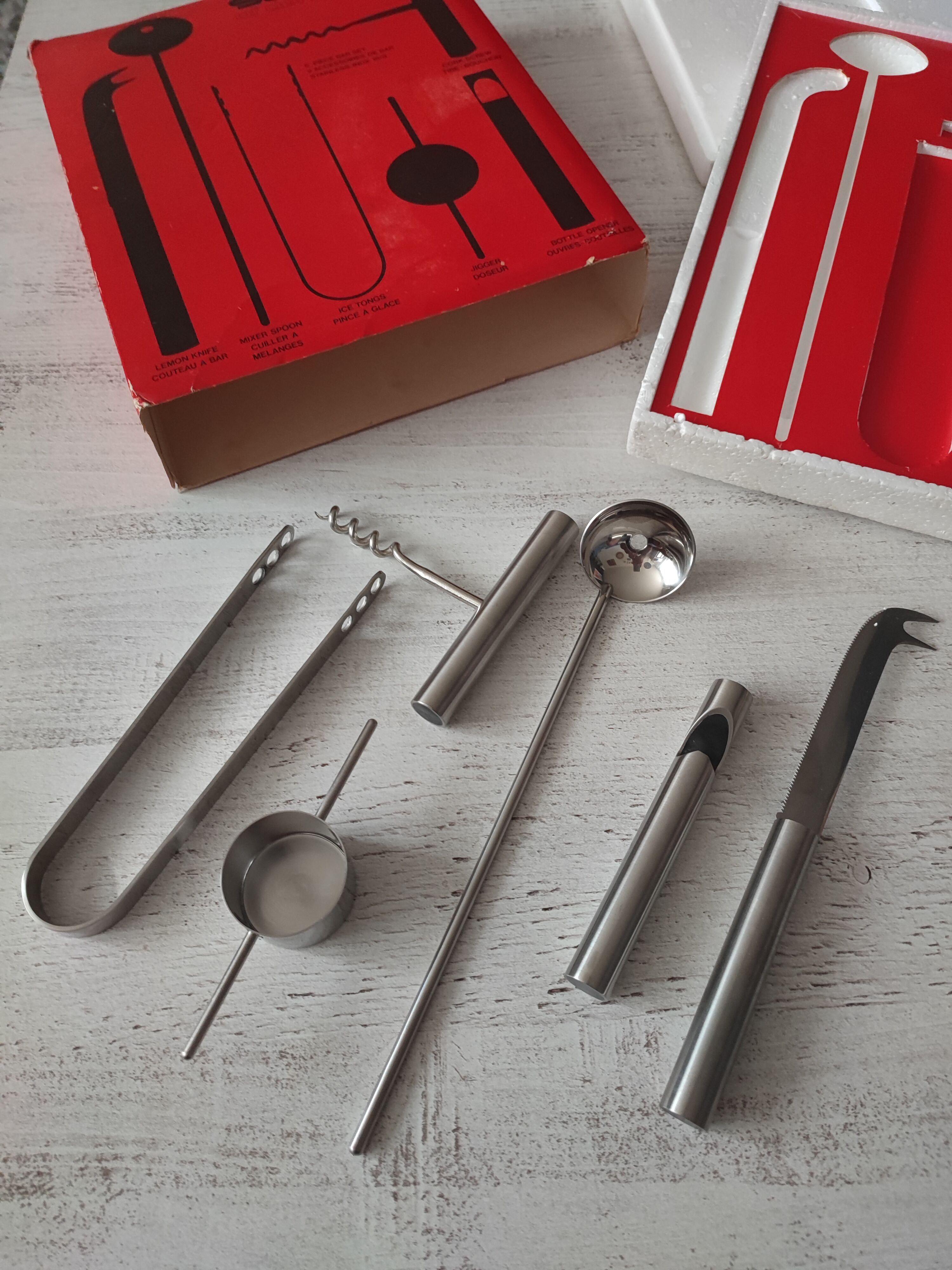 Bar set by Arne Jacobsen & Peter Holmblad for Stelton.l