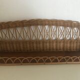 Mini Wicker shelf and wood