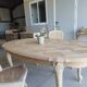 Table salle à manger ovale merisier revalorisée