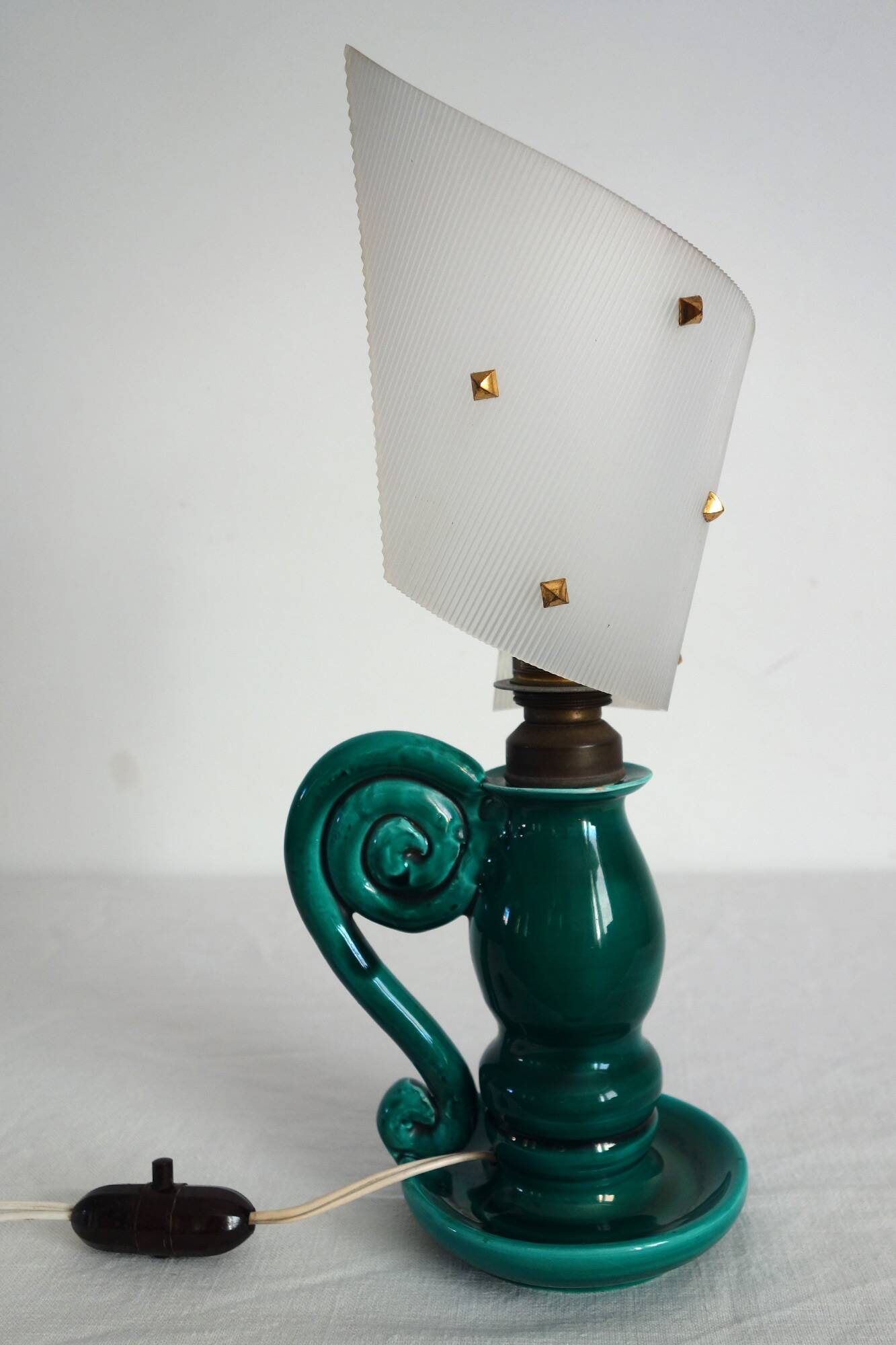Table lamp ceramic and plastic 1950s