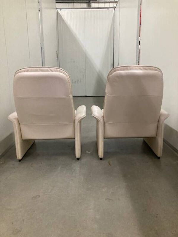 Exceptionnelle et rare paire de chaises longues réglables De Sede DS-50
