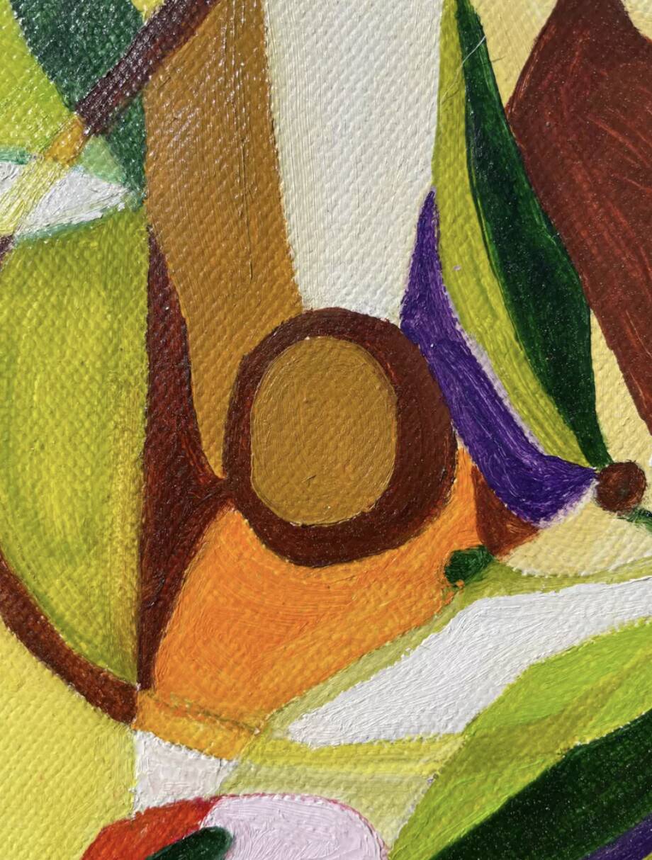 Modern still life, oil on canvas, fruit